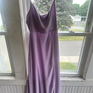 Chiffon lavender floor length dress